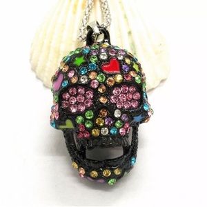 Black Halloween Scary Skull Necklace